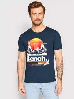 Koszulki męskie - Bench T-Shirt Mendota 120695 Granatowy Regular Fit - grafika 1