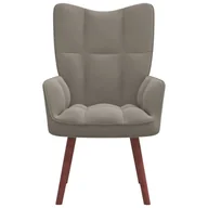 Fotele - vidaXL Fotel jasnoszary obity aksamitem 328051 - miniaturka - grafika 1