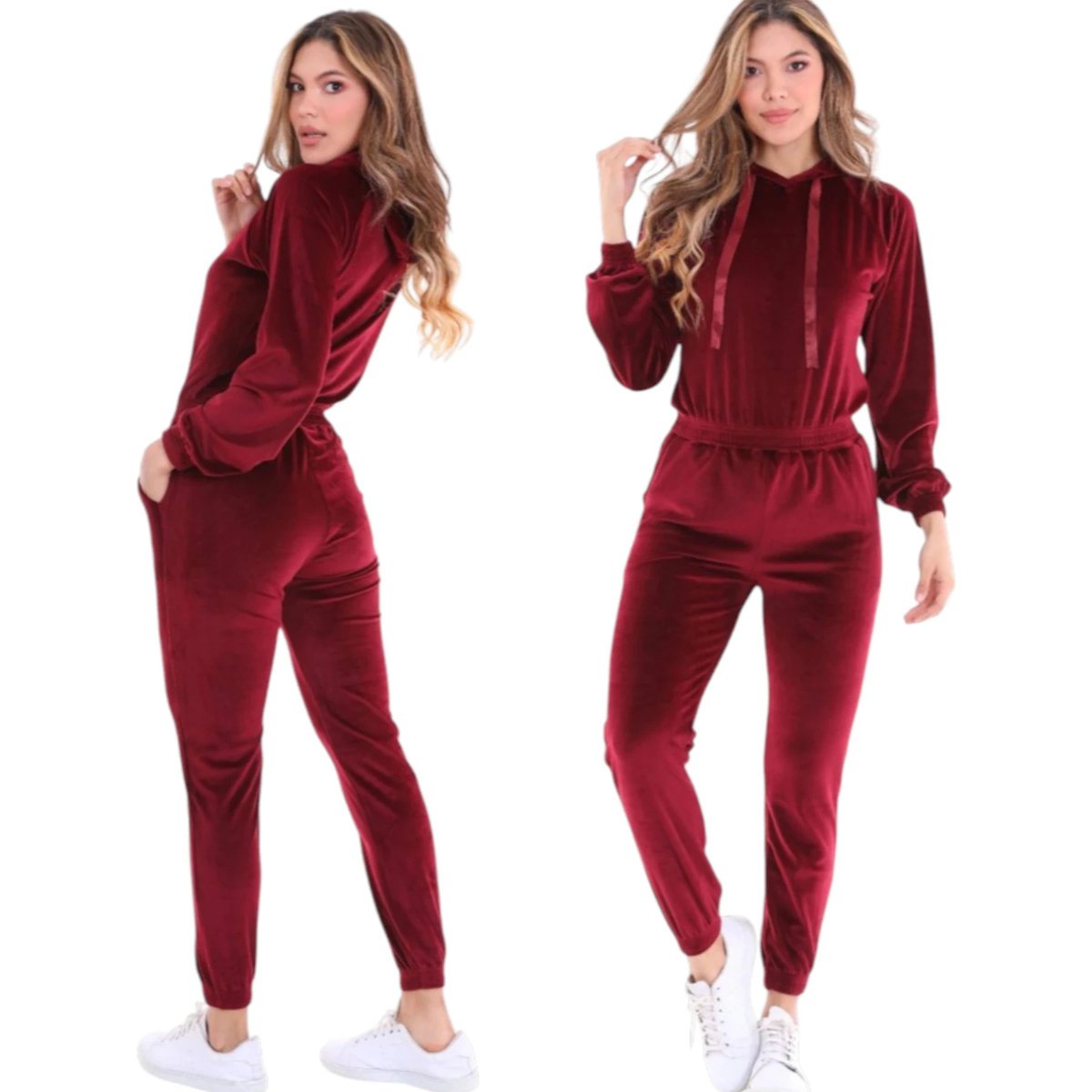 WYGODNY KOMPLET DRESOWY WELUROWY DRES DAMSKI MODNY BORDOWY DUŻY ROZMIAR XXL