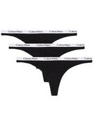 Majtki damskie - Calvin Klein Underwear Komplet 3 par stringów 000QD3587E Czarny - miniaturka - grafika 1