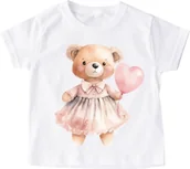 Koszulki dla dziewczynek - Koszulka z misiem dla dziewczynki wzór misiek30 - miniaturka - grafika 1