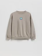 Bluzy dla chłopców - Reserved - Bawełniana bluza oversize - beżowy - miniaturka - grafika 1