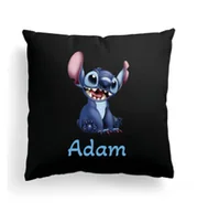 Poduszki dekoracyjne - Foto Poduszka Czarna Stich Bajka + IMIĘ Prezent 2 - miniaturka - grafika 1