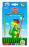 Przybory szkolne - Toma Pisaki szkolne spieralne TO-590 12 kolorów ZĘBOZAURUS - miniaturka - grafika 1