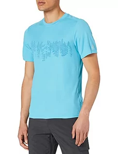 Koszulki męskie - Odlo Odlo T-shirt męski S/S Crew Neck F-dry Print T-Shirt wielokolorowa Horizon Blue - Graphic Ss21 M 550842 - grafika 1