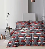 Pościel - Antonio Pościel 220X200 3Cz Aml2642 Szara Pieski Samochód Śnieg - miniaturka - grafika 1