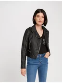 Kurtki damskie - Morgan Kurtka z imitacji skóry 202-GRAMMO.N Czarny Regular Fit - miniaturka - grafika 1