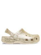 Buty dla dziewczynek - Crocs Klapki Classic Chunky Glitter Clog K 211939 Beżowy - miniaturka - grafika 1