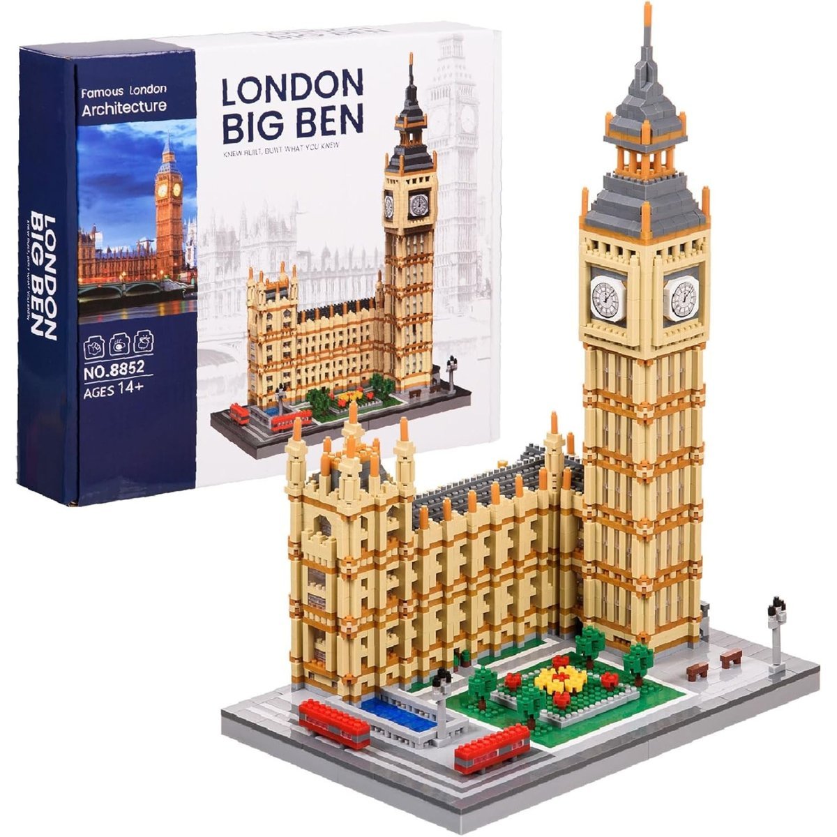 KLOCKI KONSTRUKCYJNE BIG BEN LONDON WIEŻA ZEGAROWA ARCHITEKTURA BUDOWLA 14+