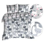 Pościel - Pościel Bawełna Satyna 160X200Cm Dwustronna - Koty - miniaturka - grafika 1