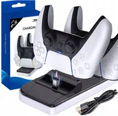 Akcesoria do Playstation - Dobe TP5-0504 Stacja Dokująca Pad PS5 Ładowarka na 2 Kontrolery Pady - miniaturka - grafika 1