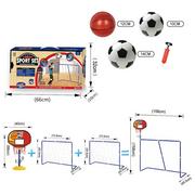 Zabawki i gry sportowe - Zestaw Bramka Piłkarska Koszykówka Piłka Nożna 3W1 - miniaturka - grafika 1