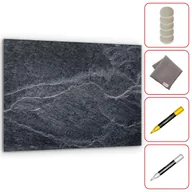 Tablice i flipcharty - Obraz szklany CIEMNY KAMIEŃ 60x40 cm + zestaw akcesoriów - miniaturka - grafika 1