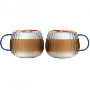 Vialli Design Komplet szklanek z niebieskim uchem Tulip 1180 2 x 350 ml - Szklanki - miniaturka - grafika 1