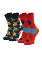 Skarpetki dla dzieci - Happy Socks Zestaw 2 par wysokich skarpet dziecięcych KLAI02-6500 Czerwony - miniaturka - grafika 1