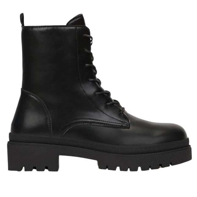 Botki Workery Damskie Skórzane Czarne Simala Wysokie Modne Stylowe Na Jesień Na Wiosnę na Zimę Klasyczne Eleganckie 40