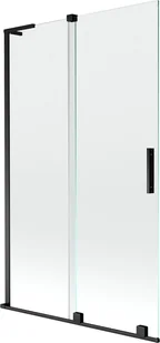 Mexen Velar L parawan nawannowy 2-skrzydłowy rozsuwany 110 x 150 cm, transparent, czarny - 896-110-003-01-70 - Parawany nawannowe - miniaturka - grafika 1