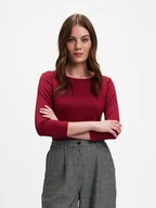 Bluzki damskie - Czerwona bluzka z długim rękawem - miniaturka - grafika 1
