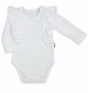 Body białe z ozdobnymi rękawkami - Body dla niemowląt - miniaturka - grafika 1