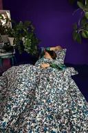 Pościel - POŚCIEL 1-2os, dwustronna: turkusowa + print JEŻYNY (100% bawełna) - miniaturka - grafika 1