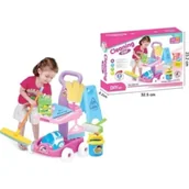 Zabawki AGD - Wózek z zestawem do sprzątania - miniaturka - grafika 1