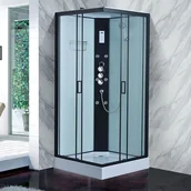 Kabiny z hydromasażem - Mazur Bath&Spa Kabina prysznicowa kwadratowa zabudowana jasny środek 80x80 - miniaturka - grafika 1