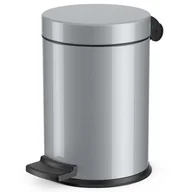Kosze na śmieci - Hailo Werk Kosz na śmieci z pedałem Solid, S, 3 L, srebrny 0704-442 - miniaturka - grafika 1