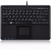 Klawiatury - Perixx PERIBOARD-510 H PLUS UK, mini USB keyboard, touchpad, hub, black 57173G - miniaturka - grafika 1