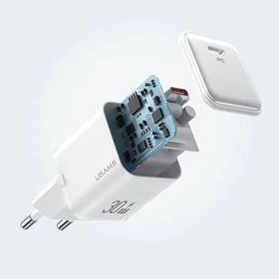 USAMS Ład. siec. 1xUSB-C PD30W 3A (only head) PD3.0 Fast Charging biały/white X-ron Series CC186TC02 (US-CC186) - Ładowarki do telefonów - miniaturka - grafika 15