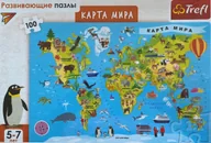Puzzle - Puzzle 100 el. Mapa Świata - wersja rosyjska - miniaturka - grafika 1