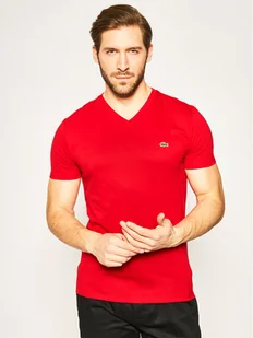 Lacoste T-Shirt TH6710 Czerwony Regular Fit - Koszulki męskie - miniaturka - grafika 1