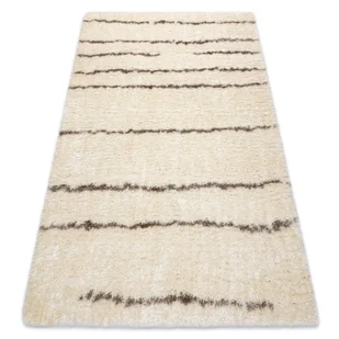 Dywan FLUFFY 2371 shaggy paski - krem / beż beżowy 160x220 cm - Dywany - miniaturka - grafika 1