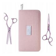 Nożyczki fryzjerskie - Olivia Garden SilkCut Think Pink Zestaw nożyczki 5,75″ + degażówki 6,35″ - miniaturka - grafika 1