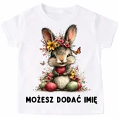 Koszulki dla dziewczynek - Koszulka z zajączkiem na Wielkanoc - wzór zajączek2 - miniaturka - grafika 1