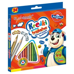 Bambino Kredki Trójkątne Ołówkowe Szkolne 24 Kolory - Szkolne artykuły papiernicze - miniaturka - grafika 1