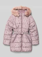 Kurtki i płaszcze dla dziewczynek - Kurtka pikowana o kroju regular fit z ozdobnym paskiem - miniaturka - grafika 1