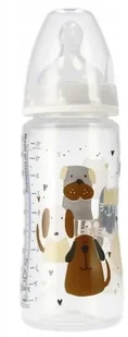 Butelka 300 ml FC+ ze wskaź. temp. silikon 2M Cat i Dog szary 216007 Nuk - Butelki dla niemowląt - miniaturka - grafika 1