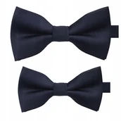 Krawaty i muchy męskie - Zestaw muszek dla taty i syna - granatowe - miniaturka - grafika 1