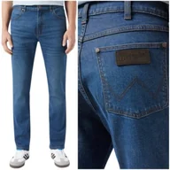 Spodnie męskie - Wrangler Larston slim Desire DżINS dopasowane spodnie jeansowe W36 L32 - miniaturka - grafika 1