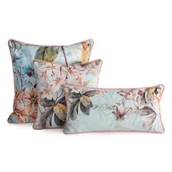 Poszewki na poduszki - Poszewka dekoracyjna z wypełnieniem ARLETA 16x62 Eurofirany jasnoniebieska beżowa bajeczny ogród kwiaty - miniaturka - grafika 1