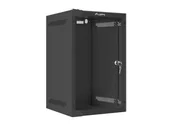 Pozostałe akcesoria sieciowe - Szafa instalacyjna RACK wisząca 10'' 9U 280x310 drzwi szklane Lanberg (flat pack) - czarna - miniaturka - grafika 1