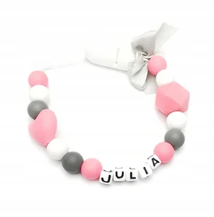 Silikonowa zawieszka do smoczka z imieniem JULIA - Akcesoria do smoczków - miniaturka - grafika 1