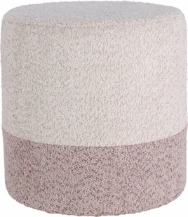 Home Styling Collection Pufa okrągła tapicerowana w dwóch kolorach boucle, Ø 35 x 34 cm - Krzesełka i taborety dla dzieci - miniaturka - grafika 1