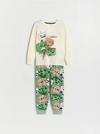 Skarpetki dla dzieci - Reserved - Bawełniana piżama Minecraft - złamana biel - miniaturka - grafika 1