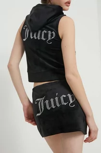 Spódnice - Juicy Couture spódnica welurowa kolor czarny mini ołówkowa - grafika 1