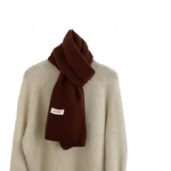 Apaszki i szaliki damskie - elegancki damski SZAL na zimę ciepły SZALIK miękki przyjemny 160x22 brązowy - miniaturka - grafika 1