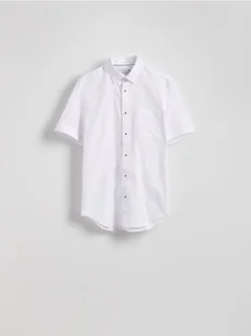 Reserved - Bawełniana koszula slim fit - biały - Koszule męskie - miniaturka - grafika 1