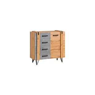 Komoda LO6 Lofter Dolmar Dąb Wotan, Beton Millenium - Komody - miniaturka - grafika 1