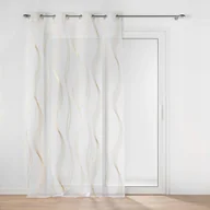 Firany - FIRANA GOTOWA NA PRZELOTKACH DO SALONU ZŁOTY WZÓR FIRANKA WOAL 140x240 - miniaturka - grafika 1