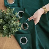 Zasłony - Gotowa zasłona do salonu na przelotkach Jodełka, kolor butelkowa zieleń, rozmiar 140x250 cm - miniaturka - grafika 1